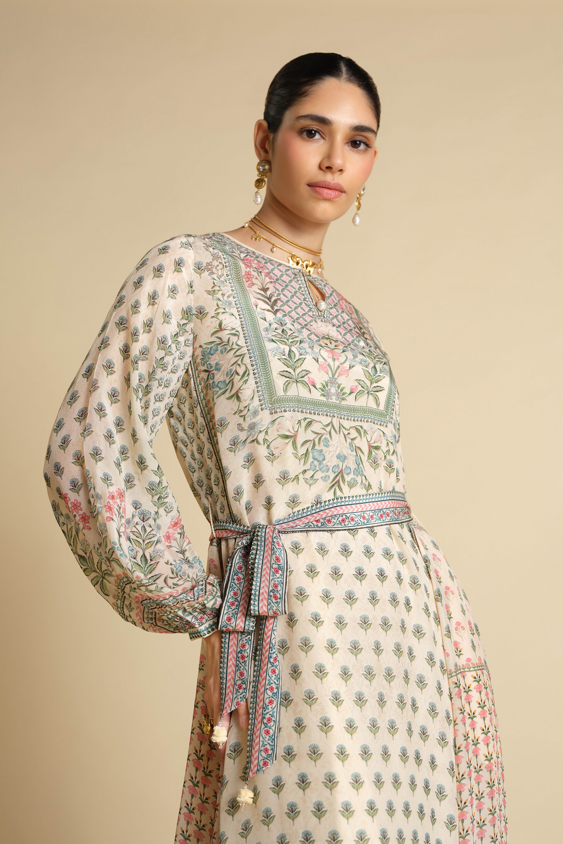 Azhaki Printed Kaftan - Natural, Natural, image 5